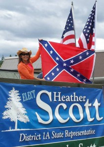 This is the photo Idaho Rep. Heather Scott posted on Facebook, writing, "Protecting and promoting our freedom of speech is an honor."