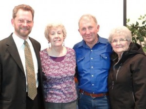 Mr. Jasper with Norma Prentice, who started the Bonners Ferry Chapter in 1974, Bob Vickaryous the current chapter leader and Lois Litalien, who introduced Mr. Jasper to the John Birch Society in 1974 in Orofino, ID